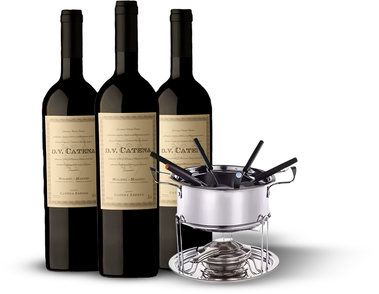 Kit 3 vinhos DV Catena + Kit Fondue